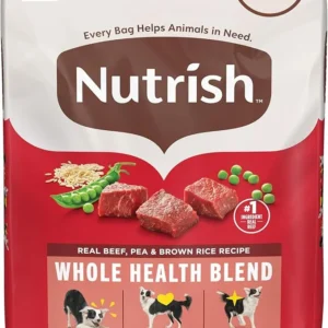 Nutrish Real Beef, Pea & Brown Rice Recipe Whole Health Blend Dry Dog Food, 40 lb. Bag, Packaging May Vary (Rachael Ray)