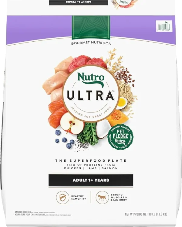 Nutro Ultra Adult Dry Dog Food with a Trio of Proteins from Chicken, Lamb and Salmon, 30 lb. Bag