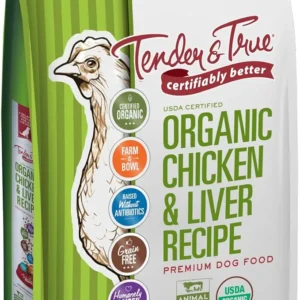 Tender & True Organic Chicken & Liver Recipe Dog Food, 11 lb