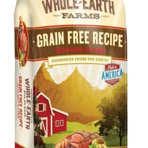 Whole Earth Farms Natural Grain Free Dry Kibble, Wholesome And Healthy Dog Food, Pork, Beef, And Lamb Recipe - 25 LB Bag