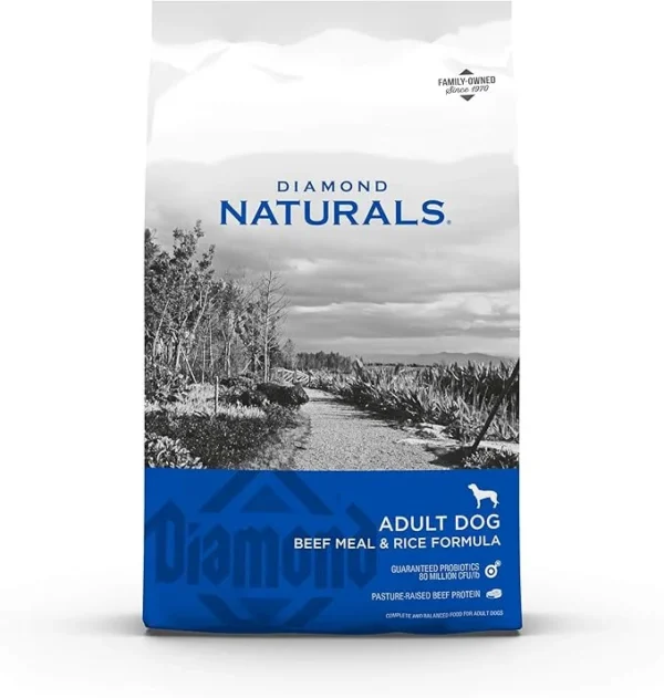 Diamond Naturals Dry Food for Adult Dog, Beef and Rice Formula, 40 Pound Bag (074198608331)