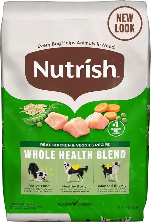 Nutrish Real Chicken & Veggies Recipe Whole Health Blend Dry Dog Food, 14 lb. Bag (Rachael Ray)