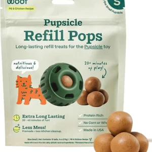 WOOF Pupsicle Refill Pops, Delicious Long Lasting Dog Treats, Pre-Made Pupsicle Refills for Dogs, Wholesome Ingredients, Low-Mess Chicken Pet Treats - Small Pops - 10 Count