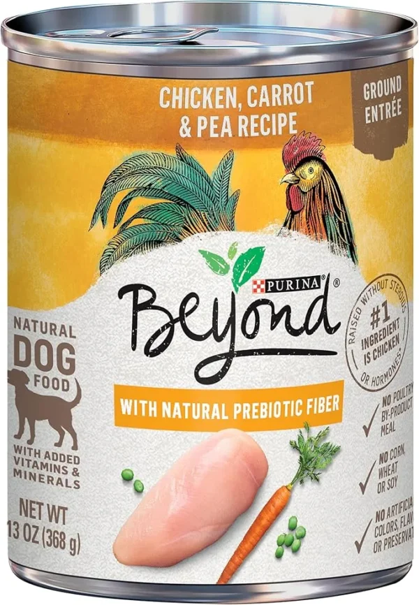 Purina Beyond Chicken, Carrot and Pea Ground Grain Free Wet Dog Food Natural Pate with Added Vitamins and Minerals - (Pack of 12) 13 oz. Cans