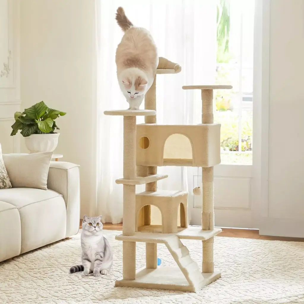 5. Cat Tree Tower –Multi-Level Pet House for Large Cats