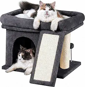 10. Cat Tree Tower with Perch Bed & Condo Cave for Large/Small Cats